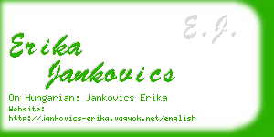 erika jankovics business card